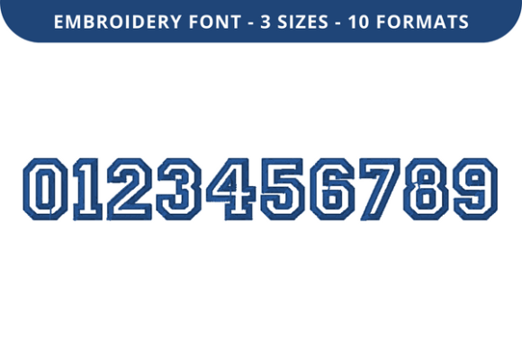 College Outline Font 0 to 9
