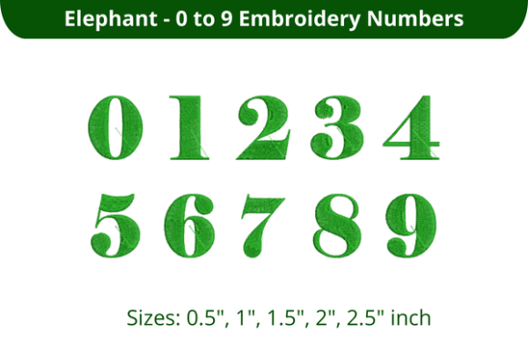 Elephant Font 0-9: A Business-Ready Embroidery Font