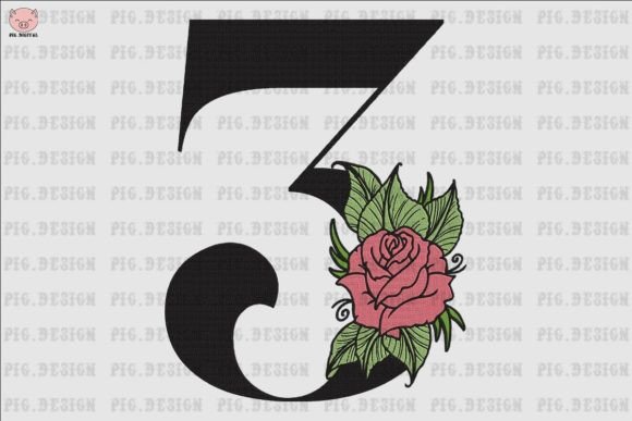 Flower Rose Font 3: Soft, Romantic Embroidery for Meaningful Gifts