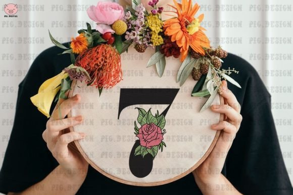 Flower Rose Font 7: A Craft Fair-Ready Embroidery Design