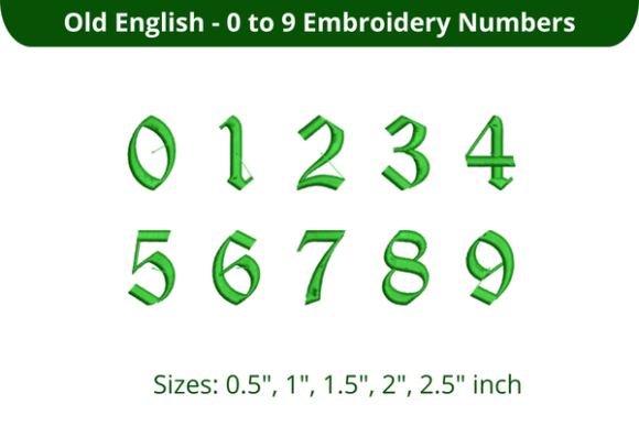 Old English Font 0-9: A Business-Ready Embroidery Font