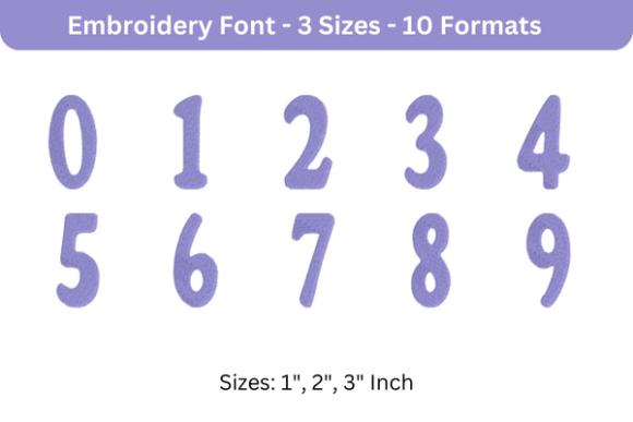 Purevain Font 0 to 9: A Seasonal Embroidery Staple
