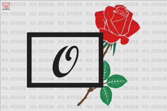 Rose Font O: Soft, Romantic Embroidery for Meaningful Gifts